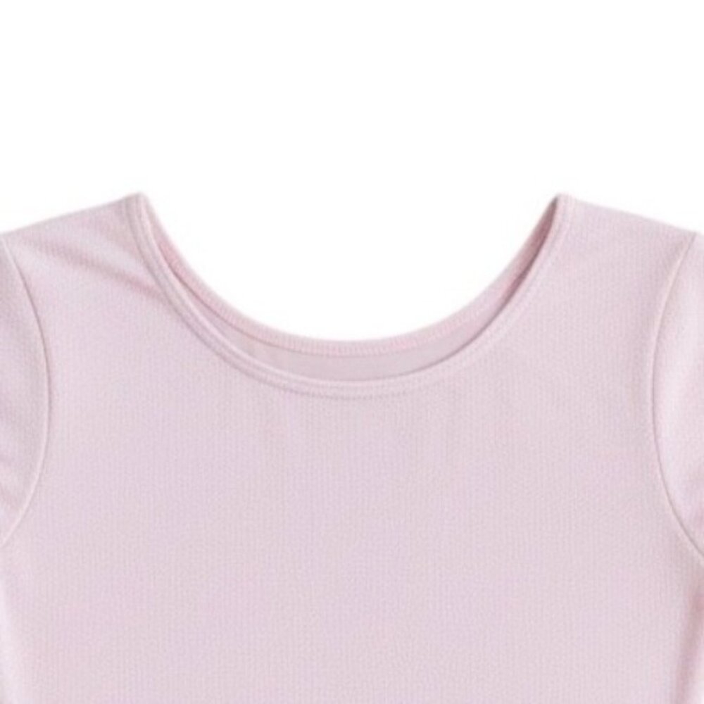 Danskin Adult Small Leotard Theatrical Pink Long Sleeve Scoop Neck Dance Yoga - Picture 3 of 9